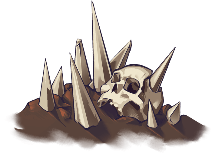Trap of spikes and a skull