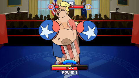 The player lands a hit on President Donald Thump in a final battle for the White House.